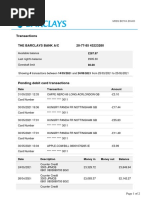 Transactions: The Barclays Bank A/C 20-77-85 43223280