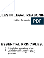 Statutory Construction: Rules in Legal Reasoning