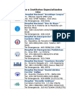 Hospitales e Institutos Especializados