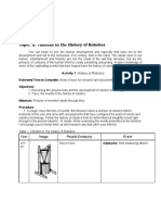 Topic: A. Timeline in The History of Robotics