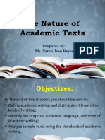 The Nature of Academic Texts