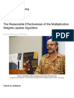 The Reasonable Effectiveness of The Multiplicative Weights Update Algorithm - Math Programming