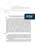 Title of The Study: Blended Learning Approach For Less Proficient Students Authors: Sarah Yusoff, Rohana Yusoff, and Nur Hidayah MD Noh Abstract