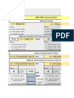 GRP Pipe Calculation: Ft/sec