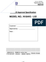 MODEL NO.: N184H3 - L02: TFT LCD Approval Specification