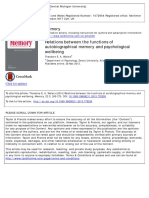 Relations Between The Functions of Autobiographical Memory and Psychological Wellbeing