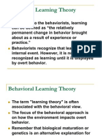 Behavioral Learning Theory