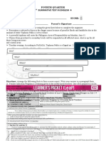 Fourth Quarter 4 Summative Test in English 4