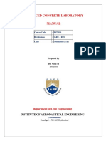 Advanced Concrete Laboratory Manual: Course Code: BSTB10 Regulations: Iare - R18 Class: I Semester (STE)