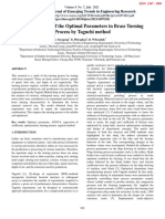 Determination of The Optimal Parameters in Brass Turning Process by Taguchi Method