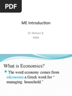 ME Introduction: DR Mohan B MBA