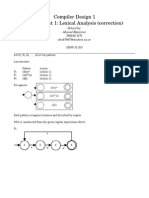 Compiler Design 1 Assignment 1: Lexical Analysis (Correction)