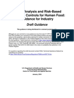 Draft Guidance For Industry Hazard Analysis and Risk Based Preventive Controls For Human Food Full Guidance