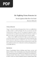 The Trafficking Victims Protection Act - Has The Legislation Fallen Short of Its Goals? MaryAnne McReynolds