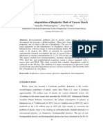 Analysis of Biodegradation of Bioplastics Made of Cassava Starch