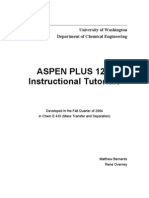 Aspen Plus 12.1 Instructional Tutorials: - University of Washington Department of Chemical Engineering