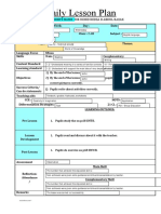 Daily Lesson Plan: Teacher'S Name: MR Mohd Redza B Abdul Razak