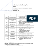 UNIT 6: Develop The Marketing Plan: How Much Do You Know?