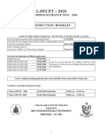 LAWCET - 2010: Instruction Booklet