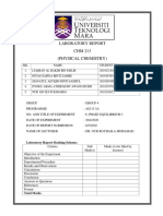 Laboratory Report CHM 213 (Physical Chemistry)