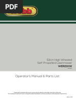 Operator's Manual & Parts List: 53cm High Wheeled Self Propelled Lawnmower