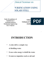 Water Purification Using Solar Still: Submitted by Mohamed Shakeeb Ahmed 4MH11ME069