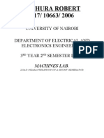 Load Characteristics of A Shunt Generator