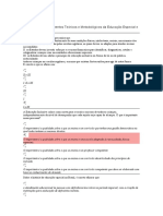 Simulado de Fundamentos Teóricos e Metodológicos Da Educação Especial e Inclusiva