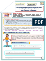 Actividad:: Buscamos y Organizamos Información Sobre Las Niñas y Los Niños Que Vienen A Vivir A Nuestra Comunidad