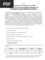 Modelo de Acta de Asamblea General de Accionistas Que Aprueba Una Fusión