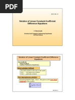 Solution of Linear Constant-Coefficient Difference Equations