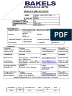 British Bakels Limited Product Specification: Emergency Contact