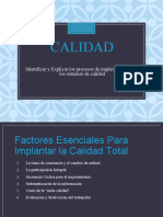 2 Factores Escenciales para Implantar La Calidad