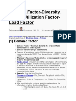 Demand Factor, Diversity Factor and Load Factor Calculations