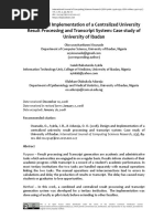 Design and Implementation of A Centralized University Result Processing and TranscriptSystem Case Study of University of Ibadan