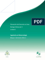 Planeación Del Docente en Línea Biología Molecular II Unidad 2