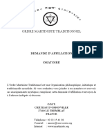 Demande D'affiliation Oratoire