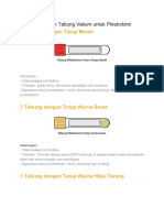 Macam - Macam Tabung Vakum Untuk Phlebotomi