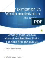 Profit Maximization VS Wealth Maximization: - The Conflict