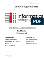 Informatics College Pokhara: Introduction To Information System CC4057NP Coursework 3