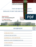 Optimization of Recycling Agent Dosage in Hot Mix Recycled Asphalt