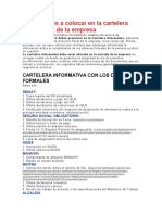 Documentos A Colocar en La Cartelera Informativa de La Empresa