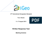 Written Response Test: 12 International Geography Olympiad