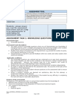 Assessment Tool: Assessment Task 1: Knowledge Questions