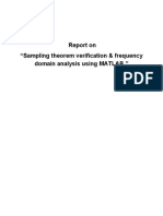 Report On "Sampling Theorem Verification & Frequency Domain Analysis Using MATLAB."