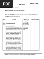 B.Pharm. Industrial Training Daily Report