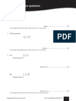 Unit 2 Examination Questions: Simplify