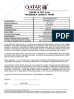 COVID-19 PCR Test: Passenger Consent Form