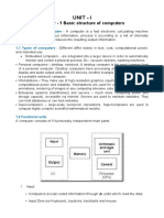 Unit - I: Chapter - 1 Basic Structure of Computers