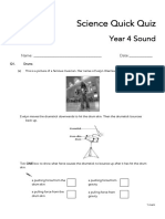 Science Quick Quiz: Year 4 Sound